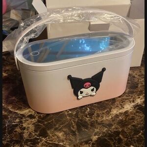 Kuromi Themed Pink and White Storage LED Mirrored Box